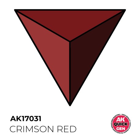 CRIMSON RED – QUICK GEN COLOR. Bote de 18 ml. Marca AK Interactive. Ref: AK17031.