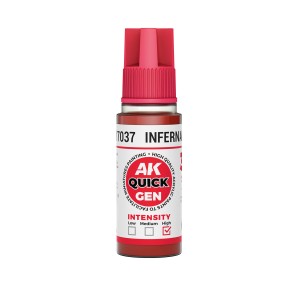 INFERNAL RED – QUICK GEN COLOR. Bote de 18 ml. Marca AK Interactive. Ref: AK17037. 2