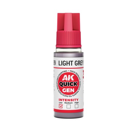 LIGHT GREY SHADOW – QUICK GEN COLOR. Bote de 18 ml. Marca AK Interactive. Ref: AK17039.