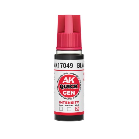BLACK – QUICK GEN COLOR. Bote de 18 ml. Marca AK Interactive. Ref: AK17049.
