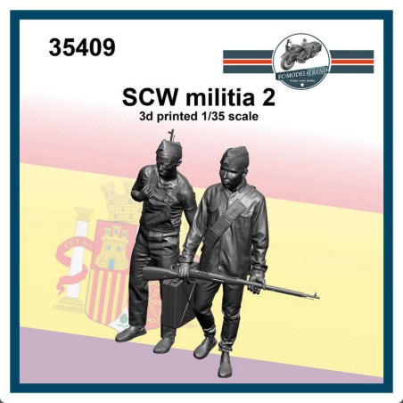 Milicianos GCE 2. Escala 1/35, Impreso en 3d. Marca FCmodeltrend. Ref: 35409.