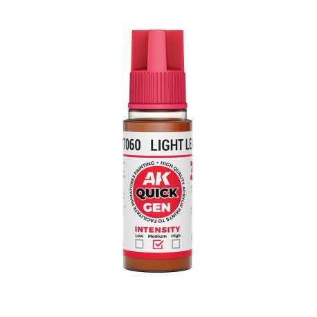 LIGHT LEATHER – QUICK GEN COLOR. Bote de 18 ml. Marca AK Interactive. Ref: AK17060.