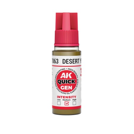DESERT YELLOW – QUICK GEN COLOR. Bote de 18 ml. Marca AK Interactive. Ref: AK17063.