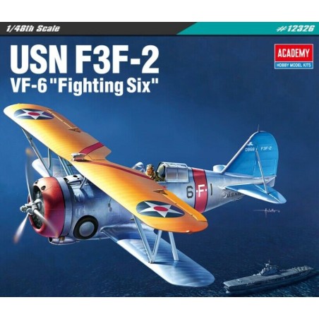 US Navy Fighter F3F-2 VF-6 "Fighting Six". Escala 1:48. Marca Academy. Ref: 12326.