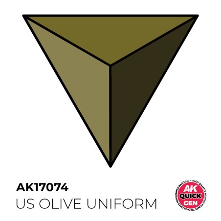 US OLIVE UNIFORM – QUICK GEN COLOR. Bote de 18 ml. Marca AK Interactive. Ref: AK17074.