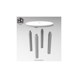 Mesa redonda de plástico. Escala 1:35. Marca Macone. Ref: HDMD35026. 2