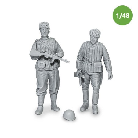 WWII Sovietic soldiers. Escala 1:48. Marca Macone. Ref: MAC48604.