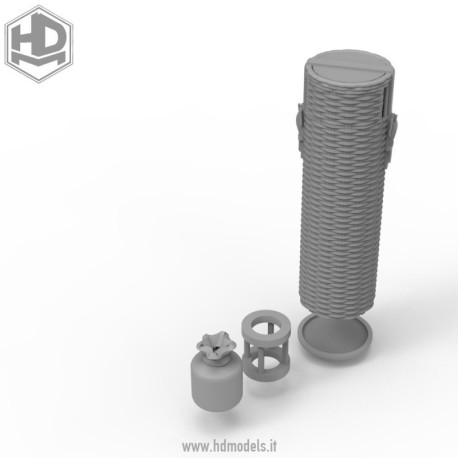 Proyectil alemán de 150 mm Cestas de mimbre llenas 6 uds.. Escala 1:35. Marca Macone. Ref: HDMD35098.