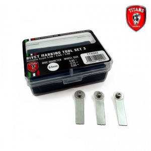 Set 3 de Remachadoras - escalas 1:48/1:43/1:35 - 3 ruedas diam.8,5mm x mm. 0.65/0.75/0.80. Marca TITANS HOBBY. Ref: TTH062.
