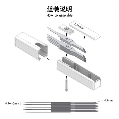 Grabador de ladrillos para escala 1/35, 1/48 y 1/72. Marca LIANG. Ref: LIANG-0227A.