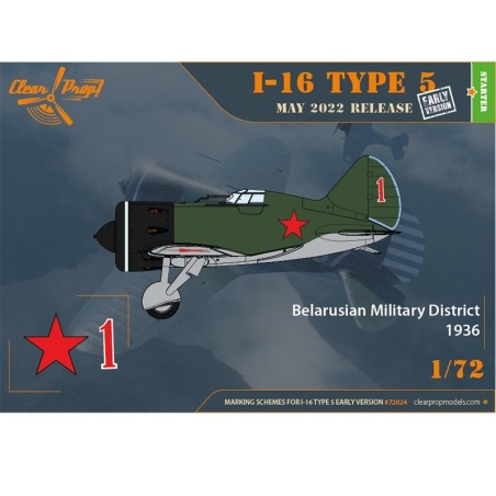 1/72 I-16 Tipo 5 Versión Inicial (Kit de Inicio) . Escala 1:72. Marca CLEAR PROP. Ref: CP72024.