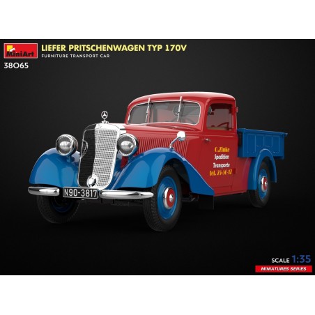 LIEFER PRITSCHENWAGEN TYP 170V. FURNITURE TRANSPORT CAR. Escala 1:35. Marca Miniart. Ref: 38065.
