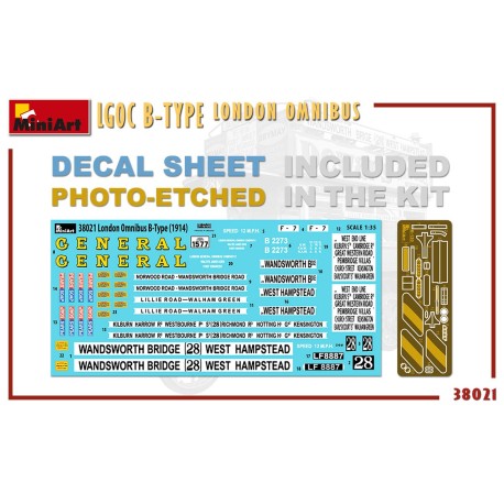LGOC B-TYPE LONDON OMNIBUS. Escala 1:35. Marca Miniart. Ref: 38021.