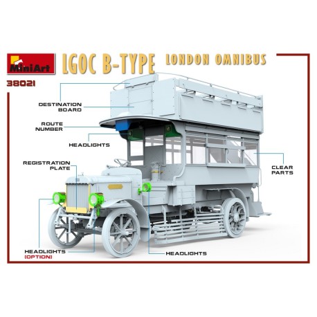 LGOC B-TYPE LONDON OMNIBUS. Escala 1:35. Marca Miniart. Ref: 38021.