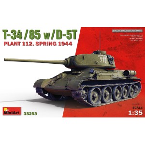 T-34/85 w/D-5T PLANT 112. SPRING 1944. Escala 1:35. Marca Miniart. Ref: 35293.