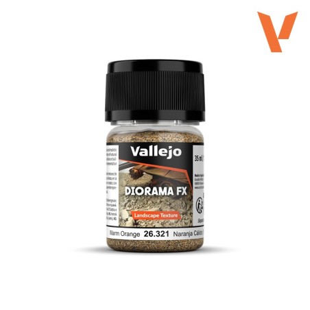 Naranja Cálido 1-2 mm. Bote 48gr. Marca Vallejo. Ref: 26.321, 26321.
