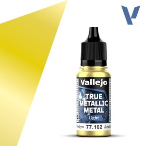 TRUE METALLIC METAL, Amarillo Radiante. Marca Vallejo. Ref: 77102, 77.102.