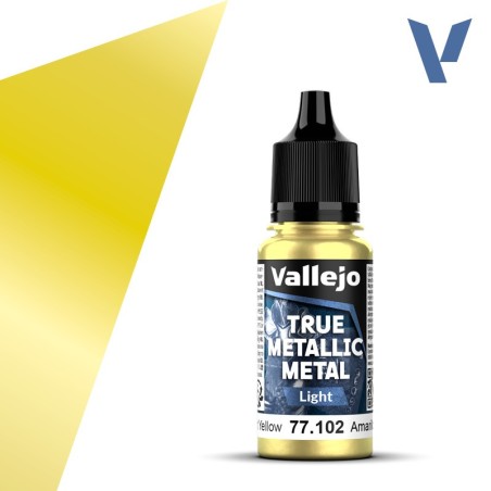 TRUE METALLIC METAL, Amarillo Radiante. Marca Vallejo. Ref: 77102, 77.102.