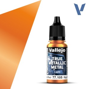 TRUE METALLIC METAL, Rojo Forjado. Marca Vallejo. Ref: 77105, 77.105.