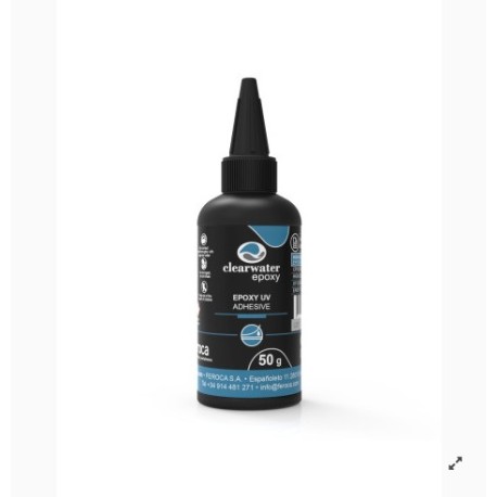 CLEARWATER EPOXY UV, RESIN ADHESIVE, 50gr. Marca Feroca. Ref: FEROCA50.