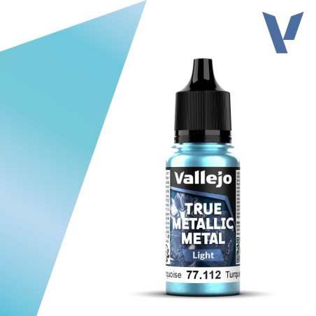 TRUE METALLIC METAL, Turquesa Hidra. Marca Vallejo. Ref: 77112, 77.112.