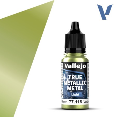 TRUE METALLIC METAL, Verde Ámbar. Marca Vallejo. Ref: 77116, 77.116.