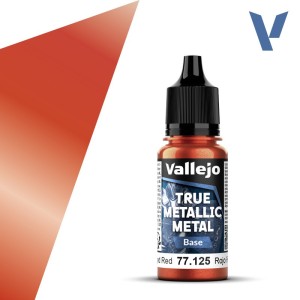 TRUE METALLIC METAL, Rojo Forjado, BASE. Marca Vallejo. Ref: 77125, 77.125.