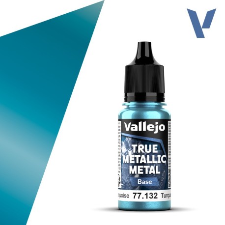 TRUE METALLIC METAL, Turquesa Hidra, BASE. Marca Vallejo. Ref: 77132, 77.132.