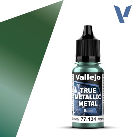 TRUE METALLIC METAL, Verde Sombrío, BASE. Marca Vallejo. Ref: 77134, 77.134.