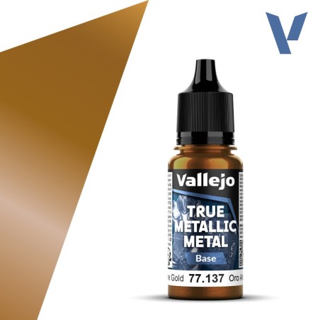 TRUE METALLIC METAL, Oro Arcano, BASE. Marca Vallejo. Ref: 77137, 77.137.