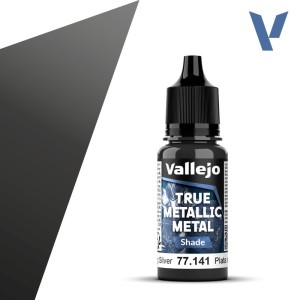 TRUE METALLIC METAL, Plata de Ley, SHADE. Marca Vallejo. Ref: 77141, 77.141.
