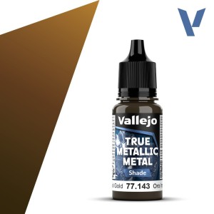 TRUE METALLIC METAL, Oro Imperial, SHADE. Marca Vallejo. Ref: 77143, 77.143.