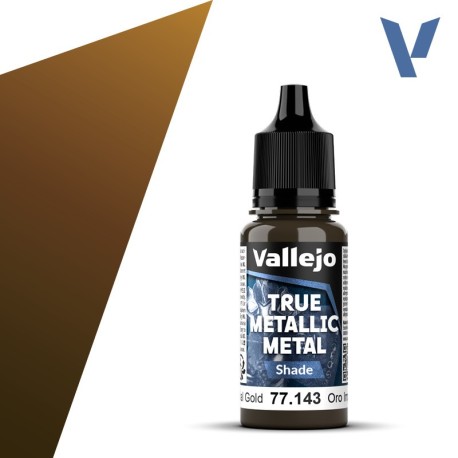 TRUE METALLIC METAL, Oro Imperial, SHADE. Marca Vallejo. Ref: 77143, 77.143.