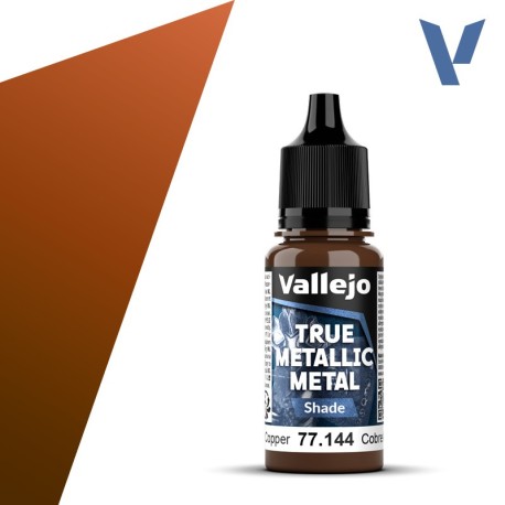 TRUE METALLIC METAL, Cobre Antiguo, SHADE. Marca Vallejo. Ref: 77144, 77.144.