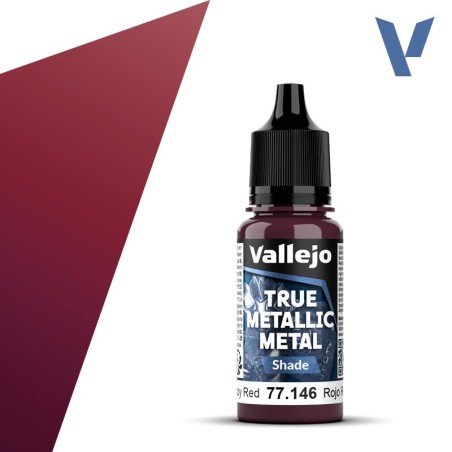 TRUE METALLIC METAL, Rojo Rubí, SHADE. Marca Vallejo. Ref: 77146, 77.146.