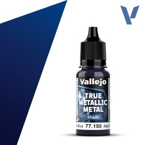 TRUE METALLIC METAL, Azul Ultramar, SHADE. Marca Vallejo. Ref: 77150, 77.150.