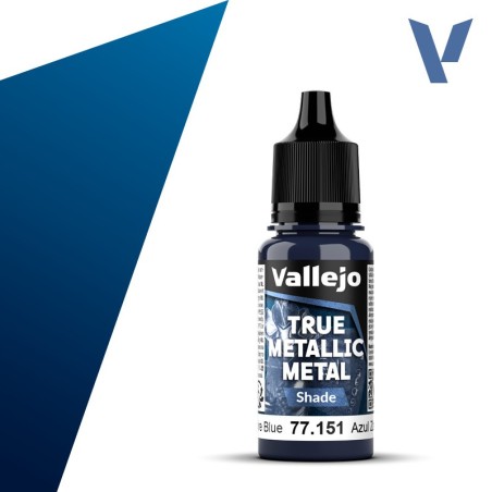 TRUE METALLIC METAL, Azul Zafiro, SHADE. Marca Vallejo. Ref: 77151, 77.151.