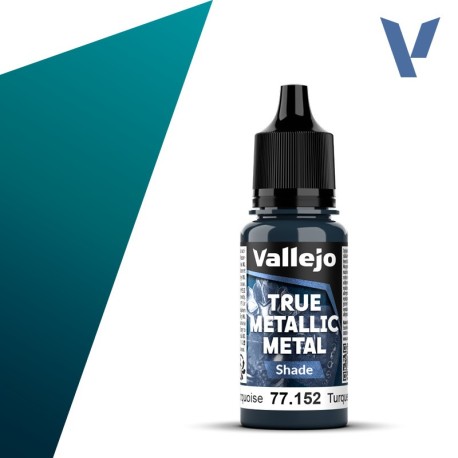 TRUE METALLIC METAL, Turquesa Hidra, SHADE. Marca Vallejo. Ref: 77152, 77.152.