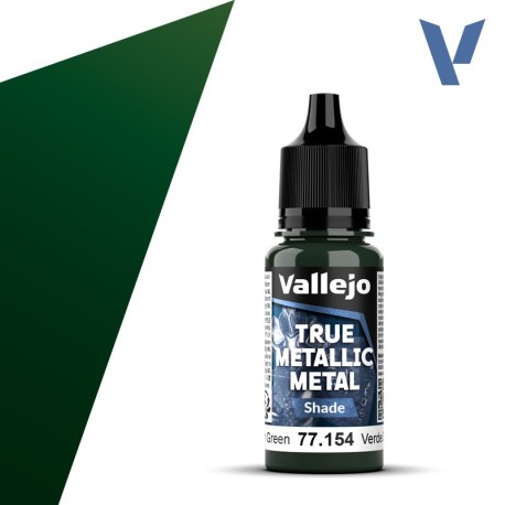 TRUE METALLIC METAL, Verde Sombrío, SHADE. Marca Vallejo. Ref: 77154, 77.154.