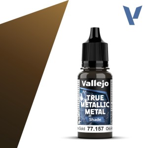 TRUE METALLIC METAL, Oro Arcano, SHADE. Marca Vallejo. Ref: 77157, 77.157.