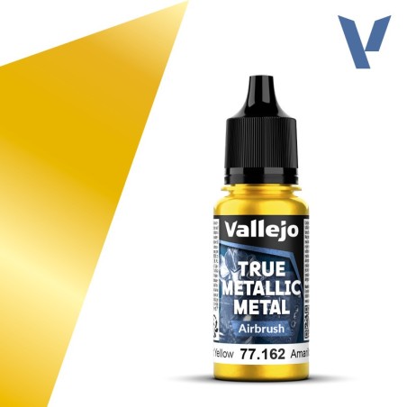 TRUE METALLIC METAL, Amarillo Radiante, Airbrush. Marca Vallejo. Ref: 77162, 77.162.