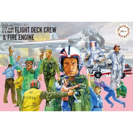 FDC-2 U.S. Navy Flight Deck Crew & Fire Engine. Escala 1:72. Marca Fujimi. Ref: 723464.