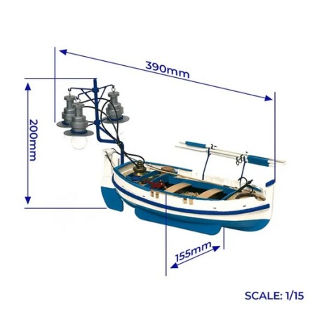 Maqueta Barca de luz Calella. Escala 1:15. Marca oCcre. Ref: 52002.