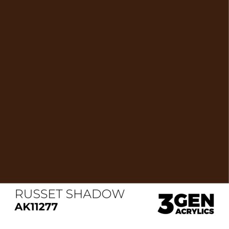 Acrílicos de 3rd Generación, RUSSET SHADOW – COLOR PUNCH. Bote 17 ml. Marca Ak-Interactive. Ref: Ak11277.