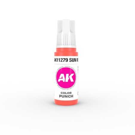 Acrílicos de 3rd Generación, SUN RED – COLOR PUNCH. Bote 17 ml. Marca Ak-Interactive. Ref: Ak11279.