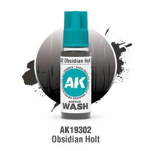 ACRYLIC WASH, OBSIDIAN HOLT. Bote 17 ml. Marca Ak-Interactive. Ref: Ak19302.