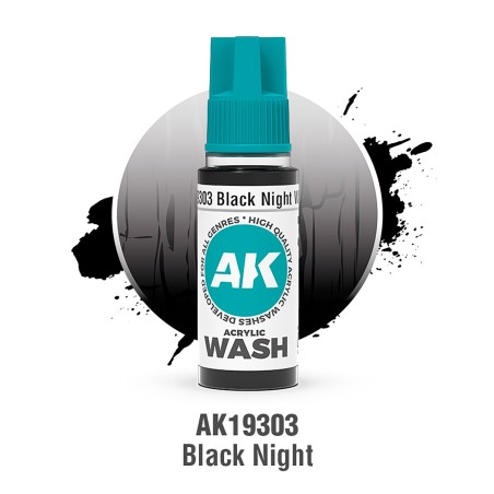 ACRYLIC WASH, OBSIDIAN HOLT. Bote 17 ml. Marca Ak-Interactive. Ref: Ak19302.