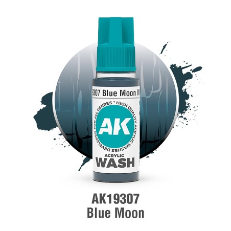 ACRYLIC WASH, BLUE MOON. Bote 17 ml. Marca Ak-Interactive. Ref: Ak19307.