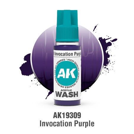 ACRYLIC WASH, INVOCATION PURPLE. Bote 17 ml. Marca Ak-Interactive. Ref: Ak19309.