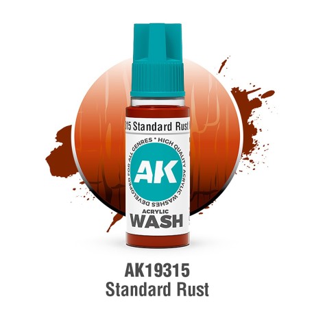 ACRYLIC WASH, STANDARD RUST. Bote 17 ml. Marca Ak-Interactive. Ref: Ak19315.